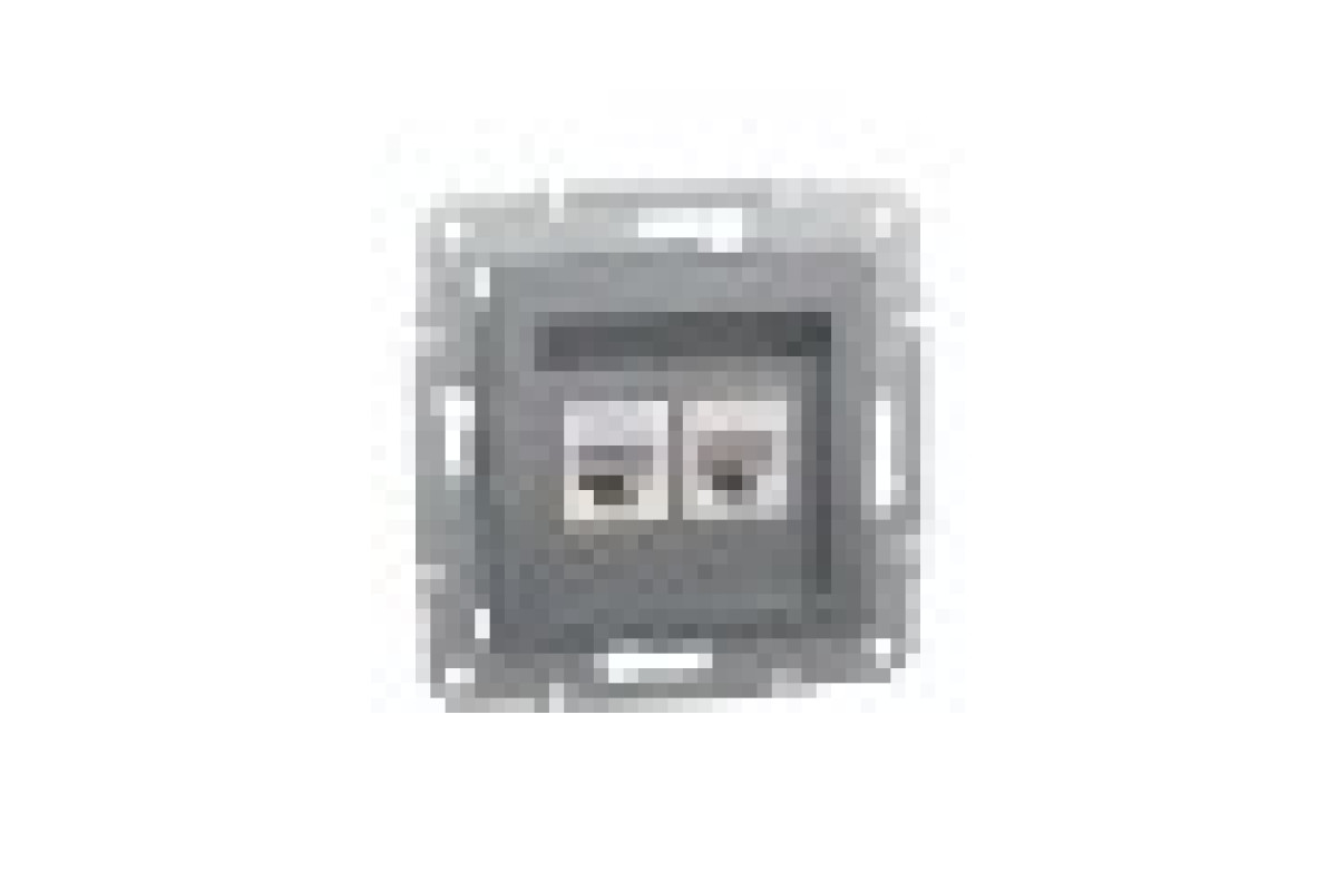 Розетка комп'ютерна RJ45 UTP категорія 5Е подвійна Asfora Сталь (EPH4400162)