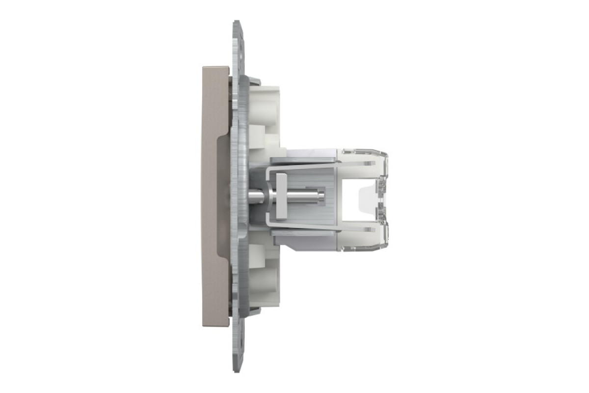 Розетка комп'ютерна RJ45 UTP категорія 5Е подвійна Asfora Бронза (EPH4400169)