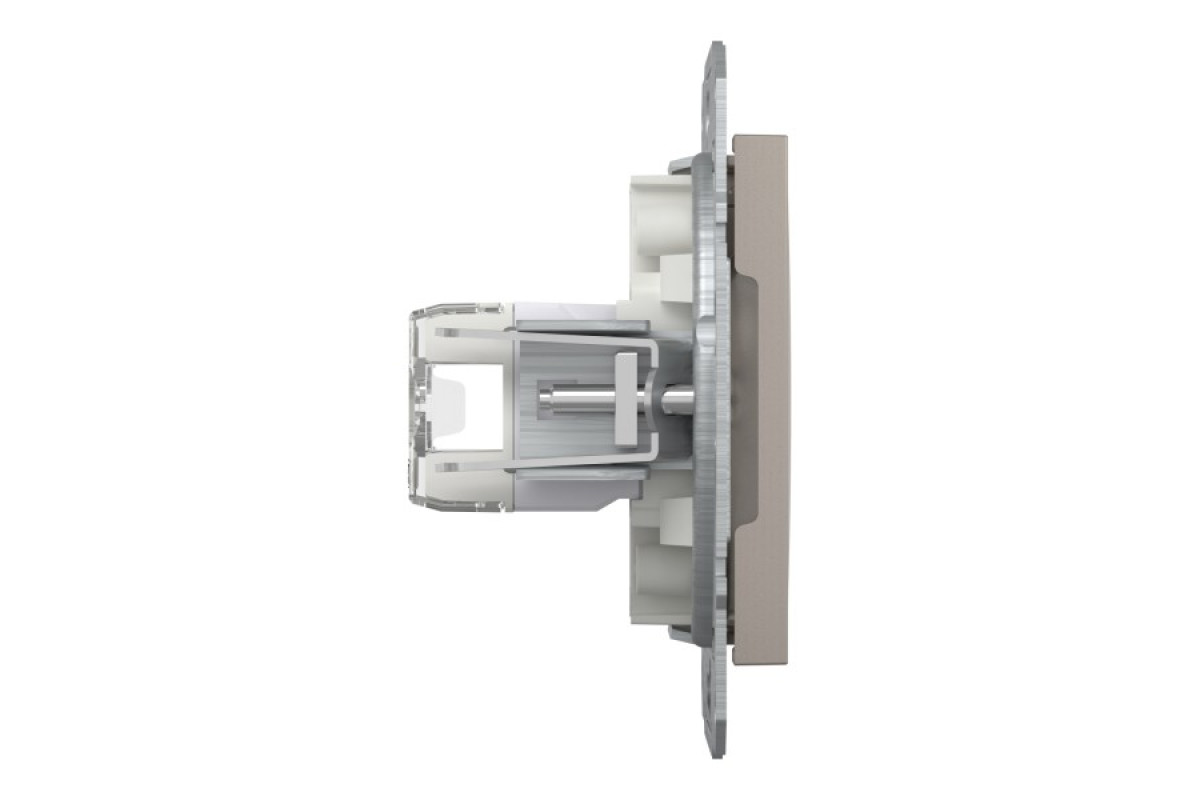 Розетка комп'ютерна RJ45 UTP категорія 5Е подвійна Asfora Бронза (EPH4400169)