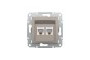 Розетка комп'ютерна RJ45 UTP категорія 5Е подвійна Asfora Бронза (EPH4400169)
