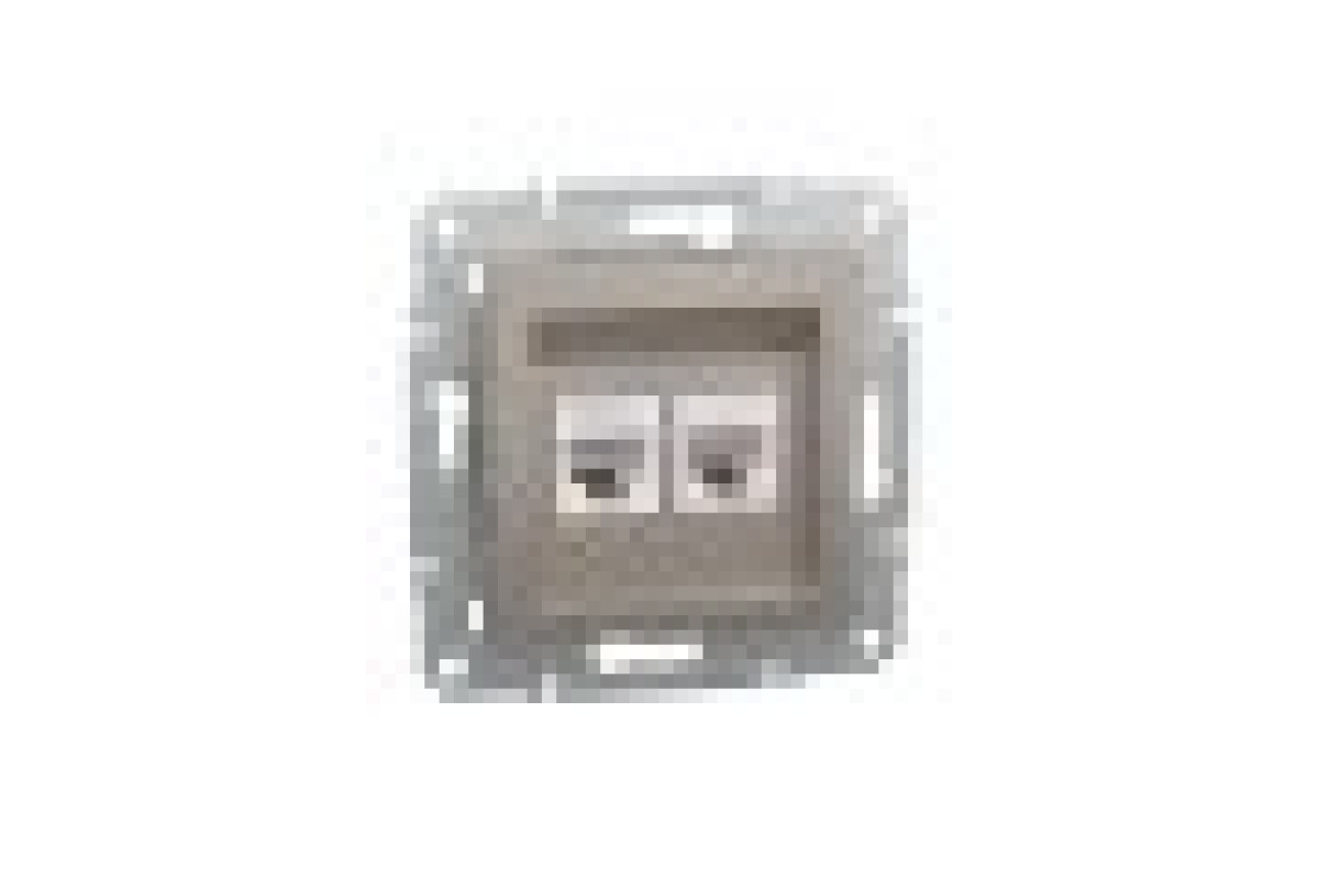 Розетка комп'ютерна RJ45 UTP категорія 5Е подвійна Asfora Бронза (EPH4400169)