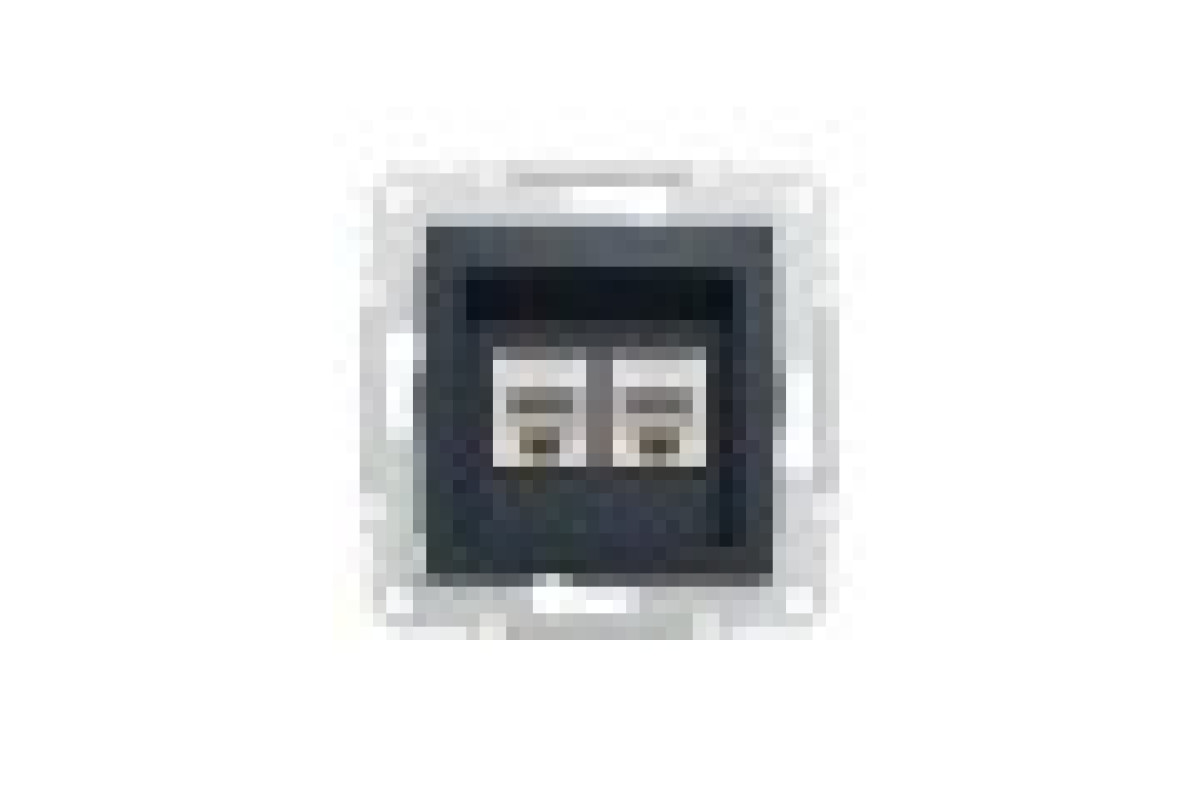 Розетка комп'ютерна RJ45 UTP категорія 5Е подвійна Asfora Антрацит (EPH4400171)