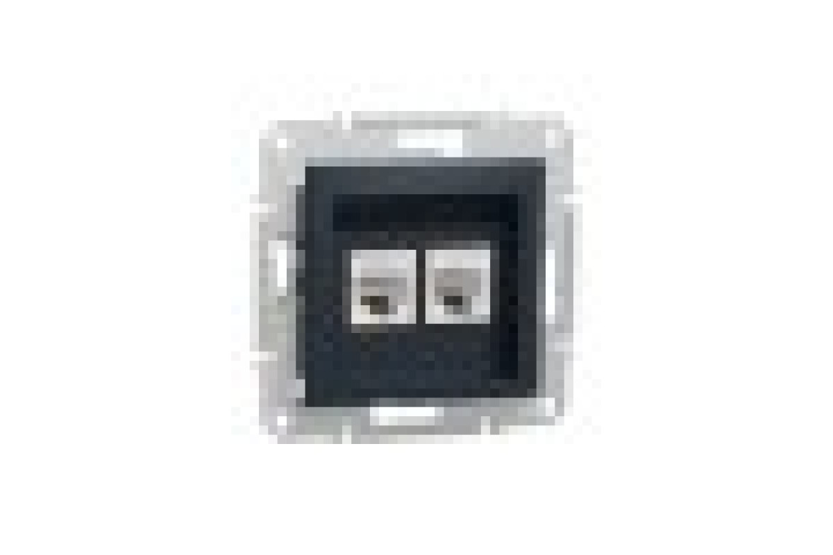 Розетка комп'ютерна RJ45 UTP категорія 5Е подвійна Asfora Антрацит (EPH4400171)