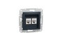 Розетка комп'ютерна RJ45 UTP категорія 5Е подвійна Asfora Антрацит (EPH4400171)