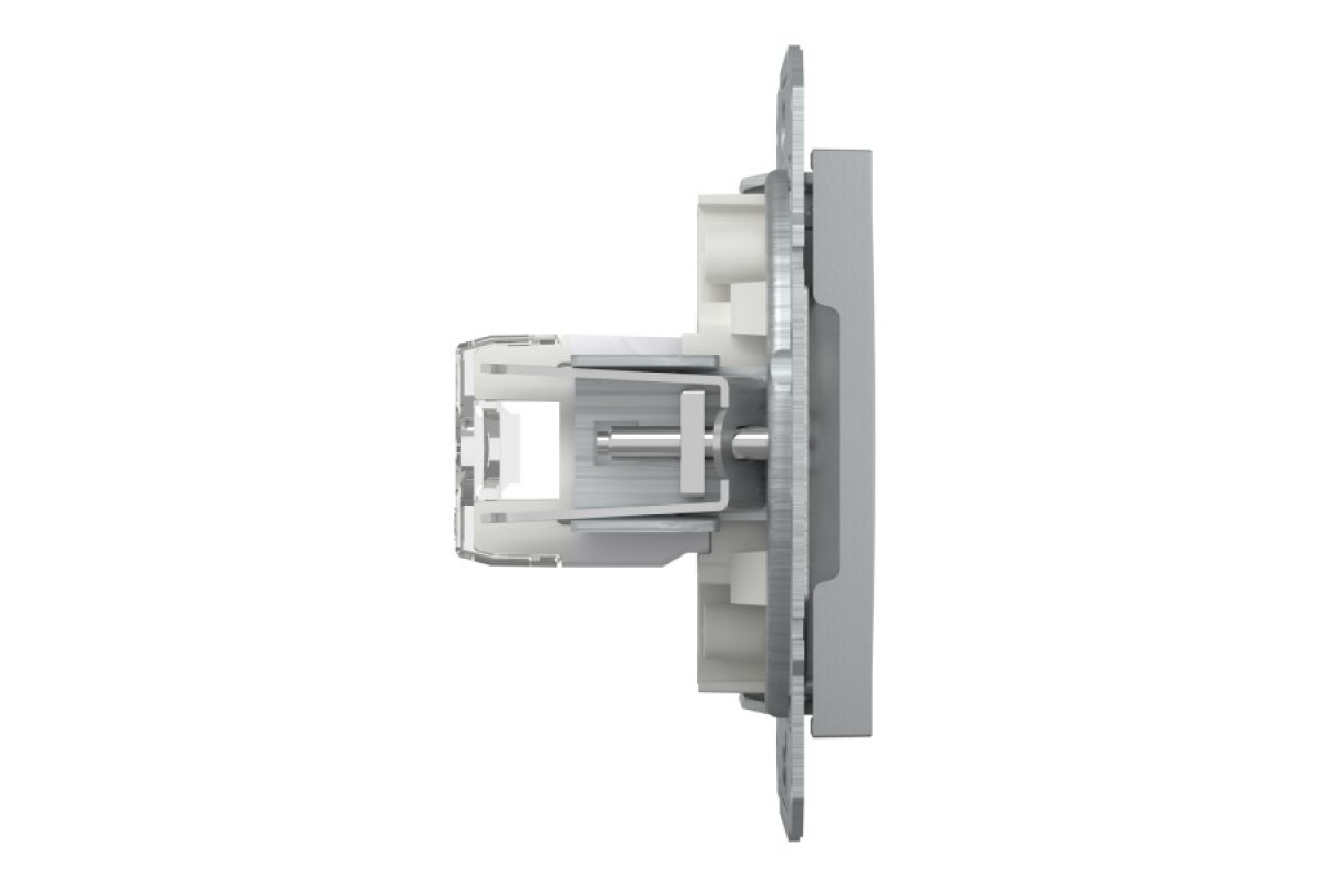 Розетка комп'ютерна RJ45 UTP категорія 6 Asfora Алюміній (EPH4700161)