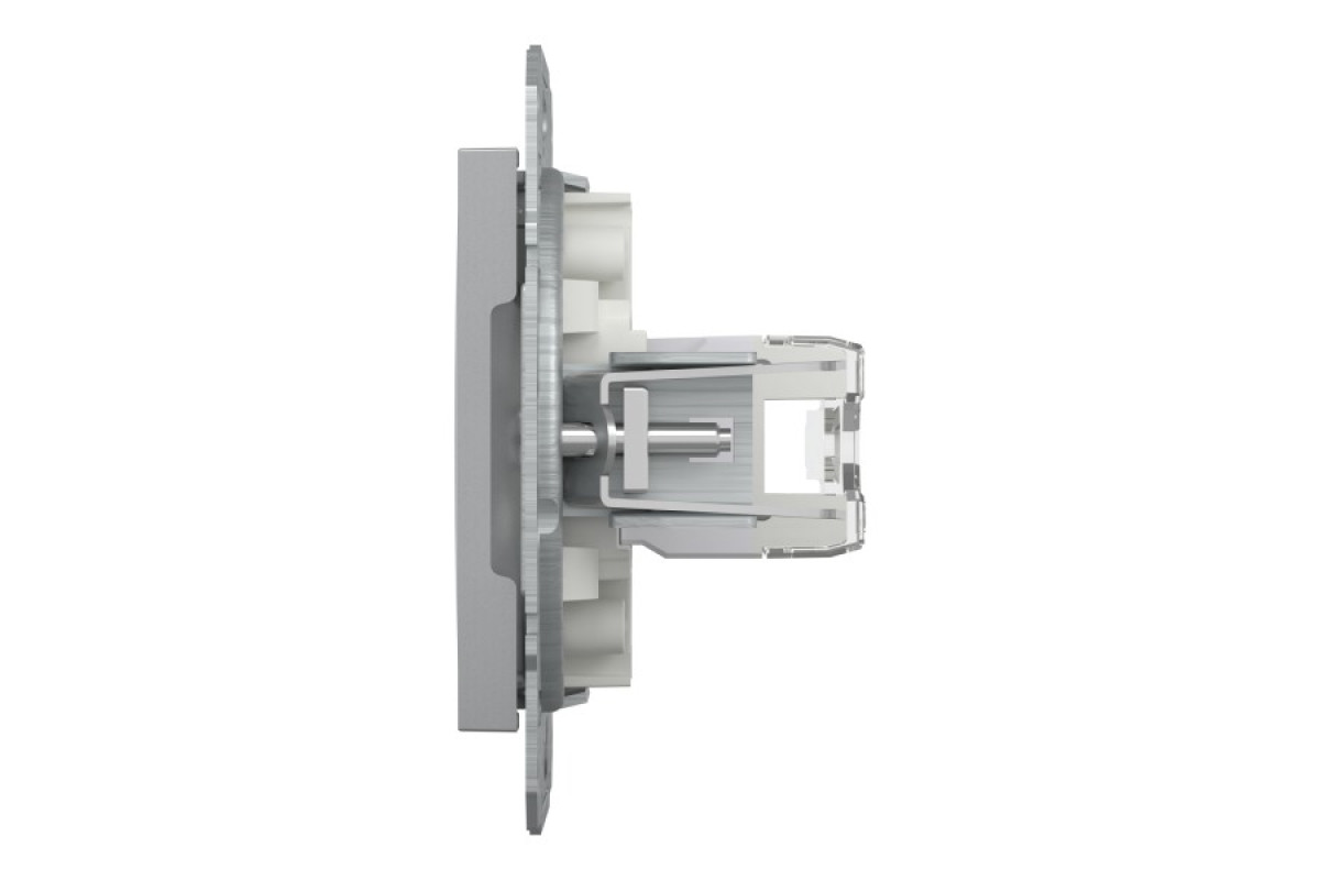 Розетка комп'ютерна RJ45 UTP категорія 6 Asfora Алюміній (EPH4700161)