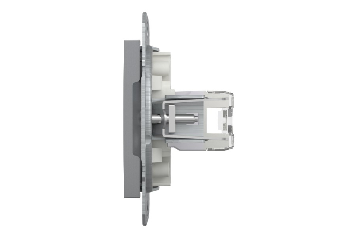 Розетка комп'ютерна RJ45 UTP категорія 6 Asfora Сталь (EPH4700162)