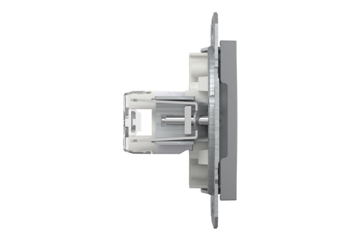Розетка комп'ютерна RJ45 UTP категорія 6 Asfora Сталь (EPH4700162)