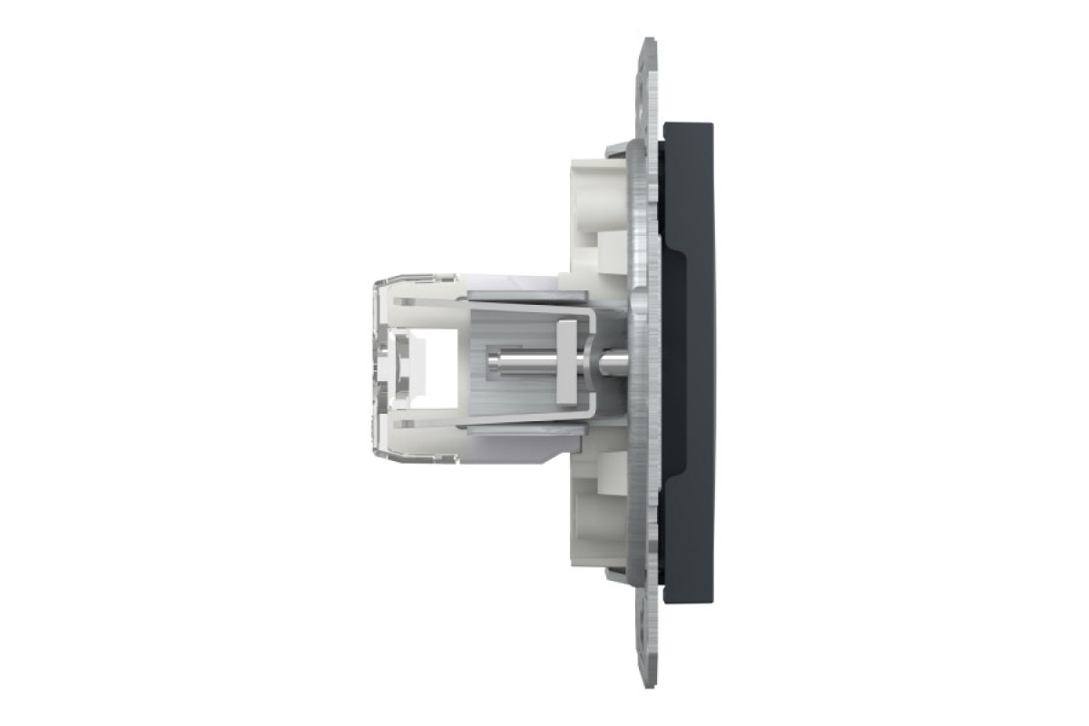 Розетка комп'ютерна RJ45 UTP категорія 6 Asfora Антрацит (EPH4700171)