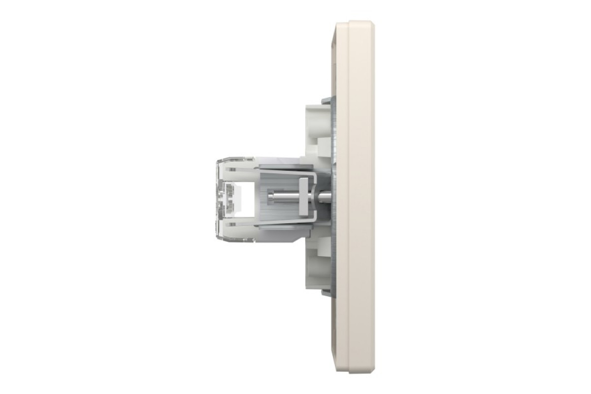 Розетка комп'ютерна RJ45 UTP категорія 6 подвійна Крем Asfora (EPH4800123)
