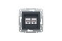Розетка комп'ютерна RJ45 UTP категорія 6 подвійна Asfora Антрацит (EPH4800171)