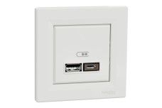 Подвійна USB зарядка 2.4 A Asfora біла (EPH2700321)