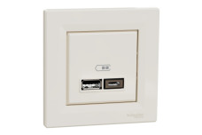 Подвійна USB зарядка 2.4 A Asfora крем (EPH2700323)