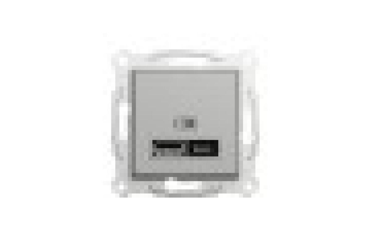 Подвійна USB зарядка 2.4 A Asfora алюминий (EPH2700361)
