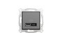 Подвійна USB зарядка 2.4 A Asfora антрацит (EPH2700371)