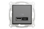 Подвійна USB зарядка 2.4 A Asfora антрацит (EPH2700371)
