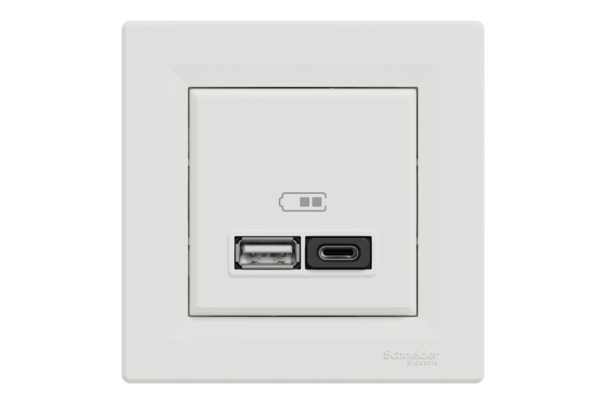 USB розетка А+С, 3 А, 45 Вт, біла (EPH2700421)