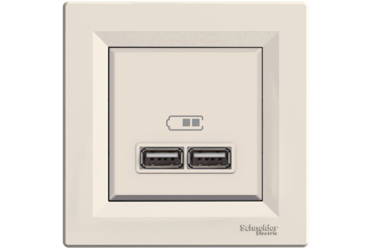 USB Розетка 2,1A Крем Asfora (EPH2700223)