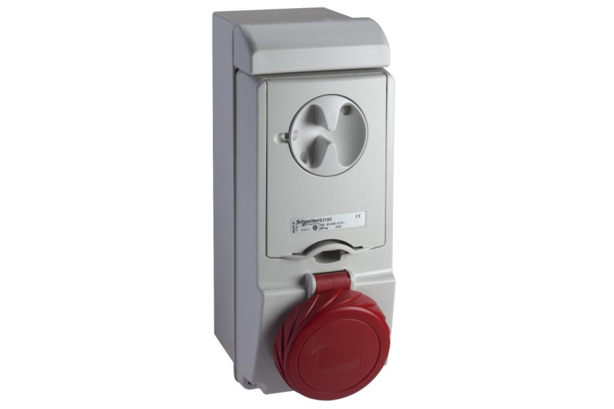 Розетка Unika з блоком - 32 A - 3P + E - 380...415 V AC - IP65 - wall (83196)