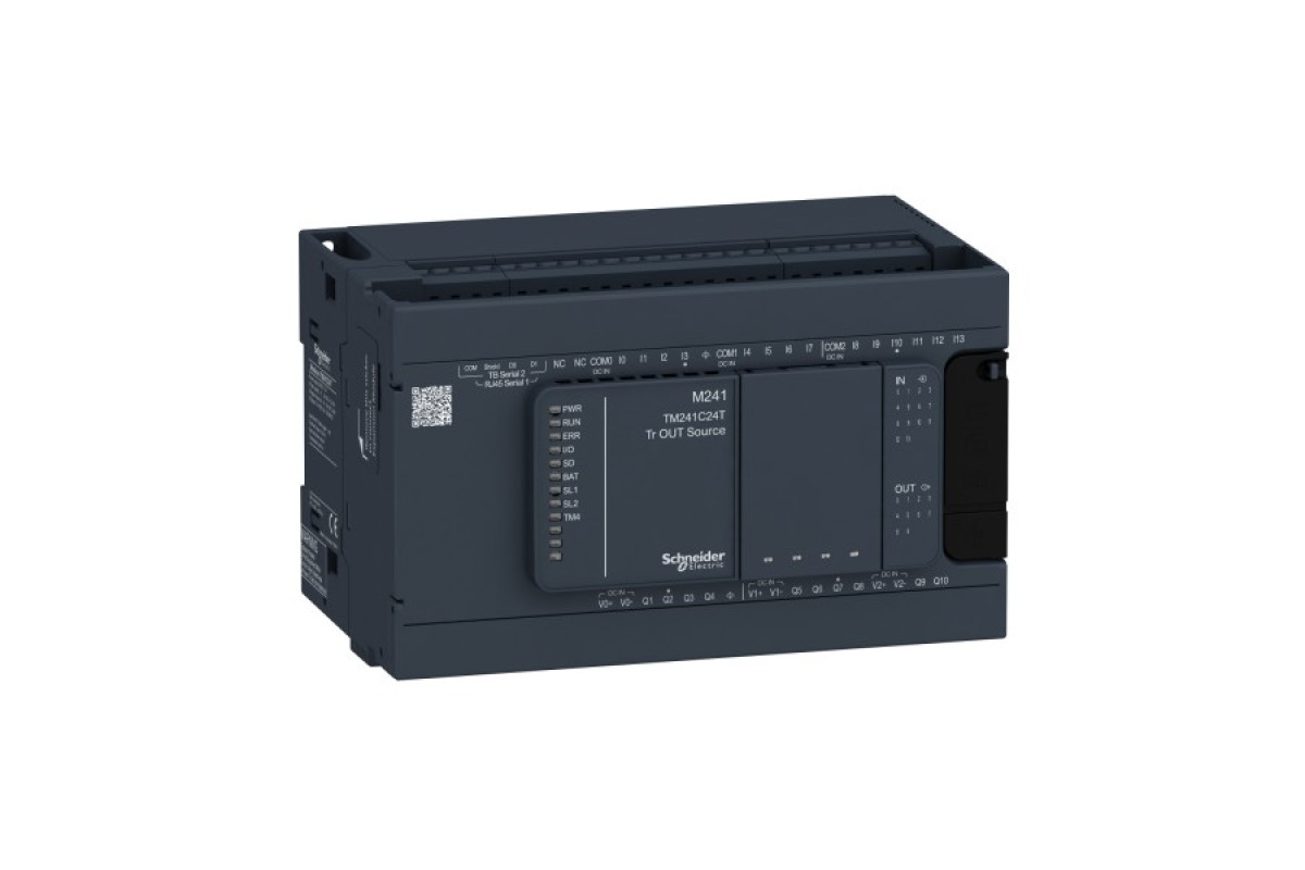 Програмований логічний контролер M241 24 ВХ/ВИХ ТРАНЗ 2RS485 (TM241C24T)