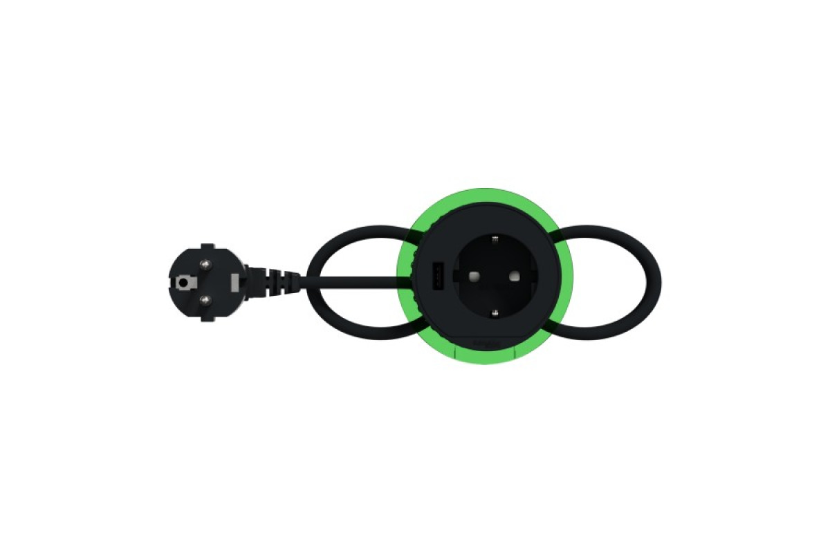 Настільний блок XS з розеткою DE та USB типу A, антрацит (INS44005)