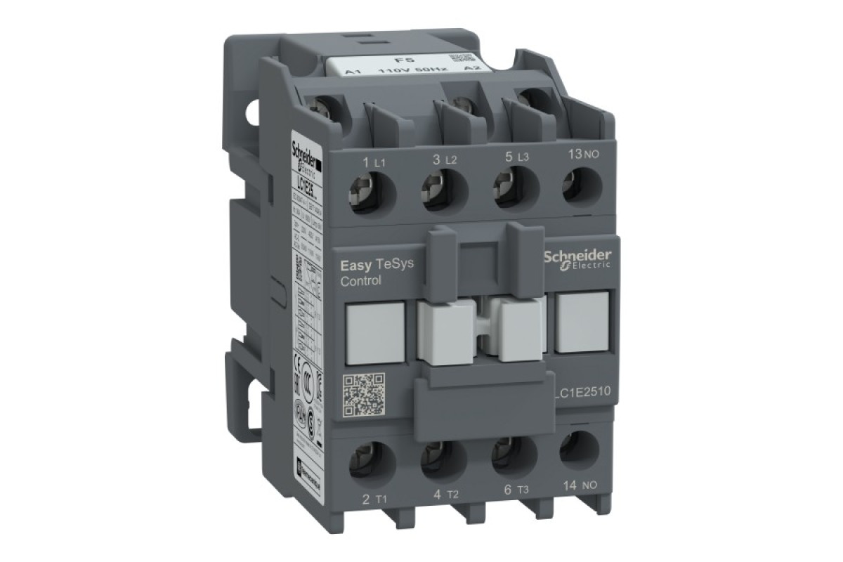 Контактор 3Р Е 1NO 25А АС3 ~110В 50 ГЦ (LC1E2510F5)