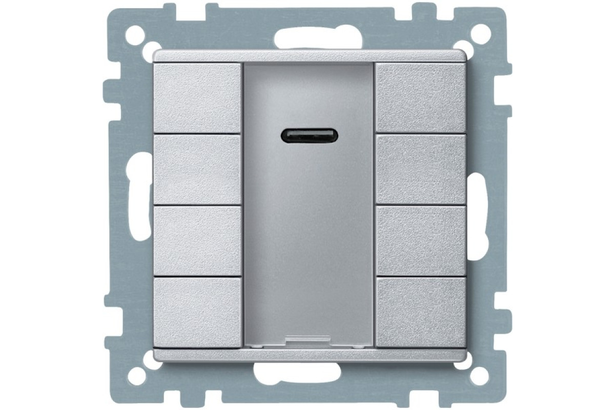 KNX кнопковий пост керування, 4 кнопки та ІЧ приймач, алюміній, System M (MTN627960)
