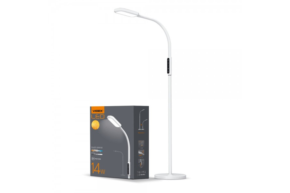 LED торшер білий VIDEX TF07W 14W 3000-5500K (VL-TF07W)