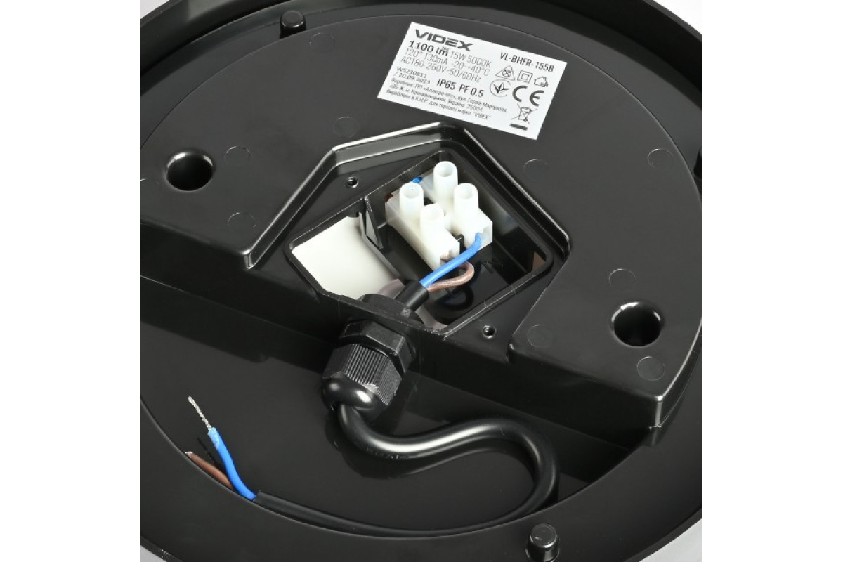 LED світильник ART IP65 круглий VIDEX 15W 5000K Black (VL-BHFR-155B)
