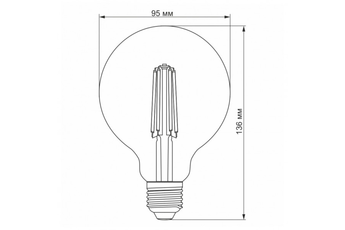 LED лампа VIDEX Filament G95FD 7W E27 4100K дімерна (VL-G95FD-07274)