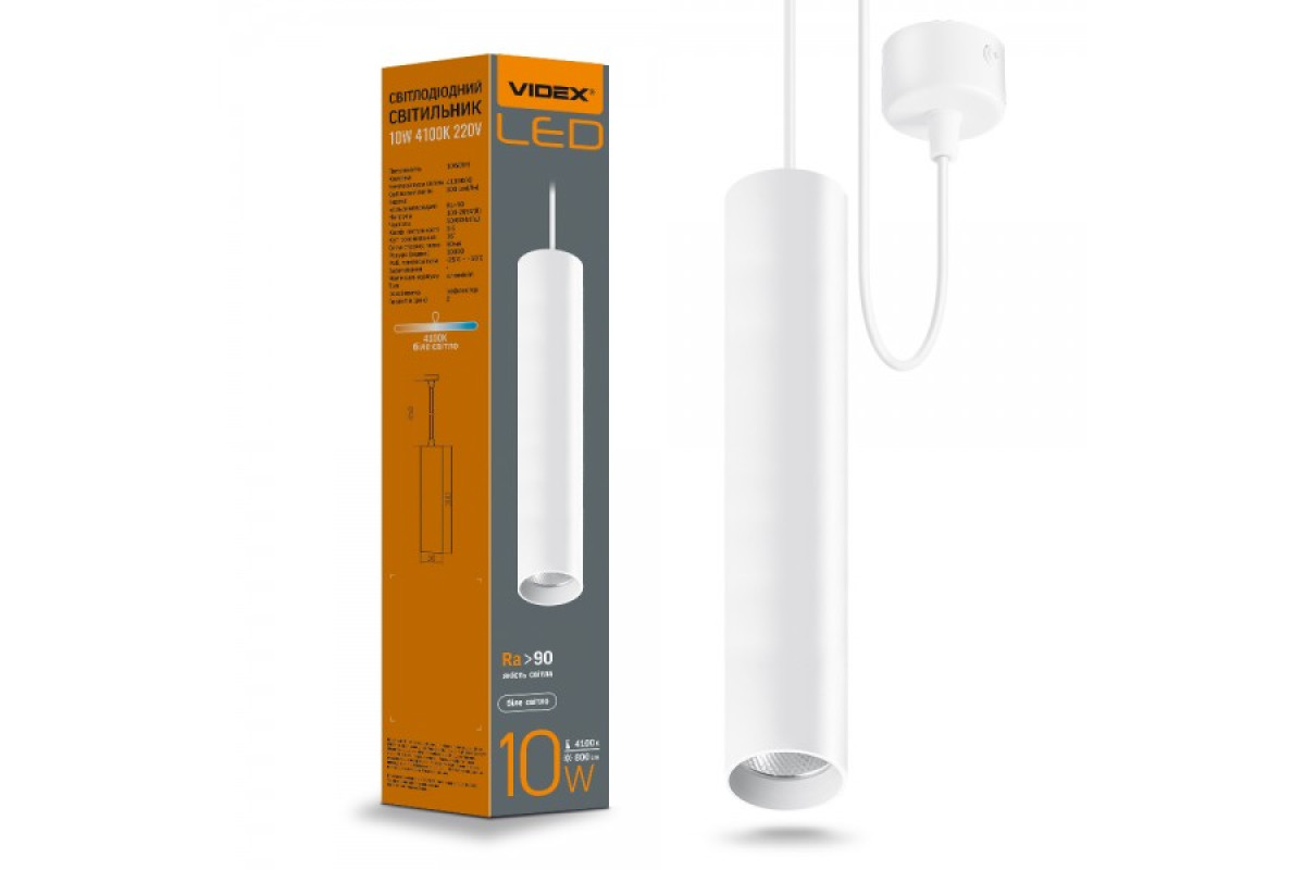 LED світильник підвісний накладний VIDEX 10W 4100K білий (VL-SP-10034W) 26482