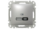 USB розетка, Sedna Design & Elements, тип A+C, 3 A, 21 Вт, алюміній (SDD113405)