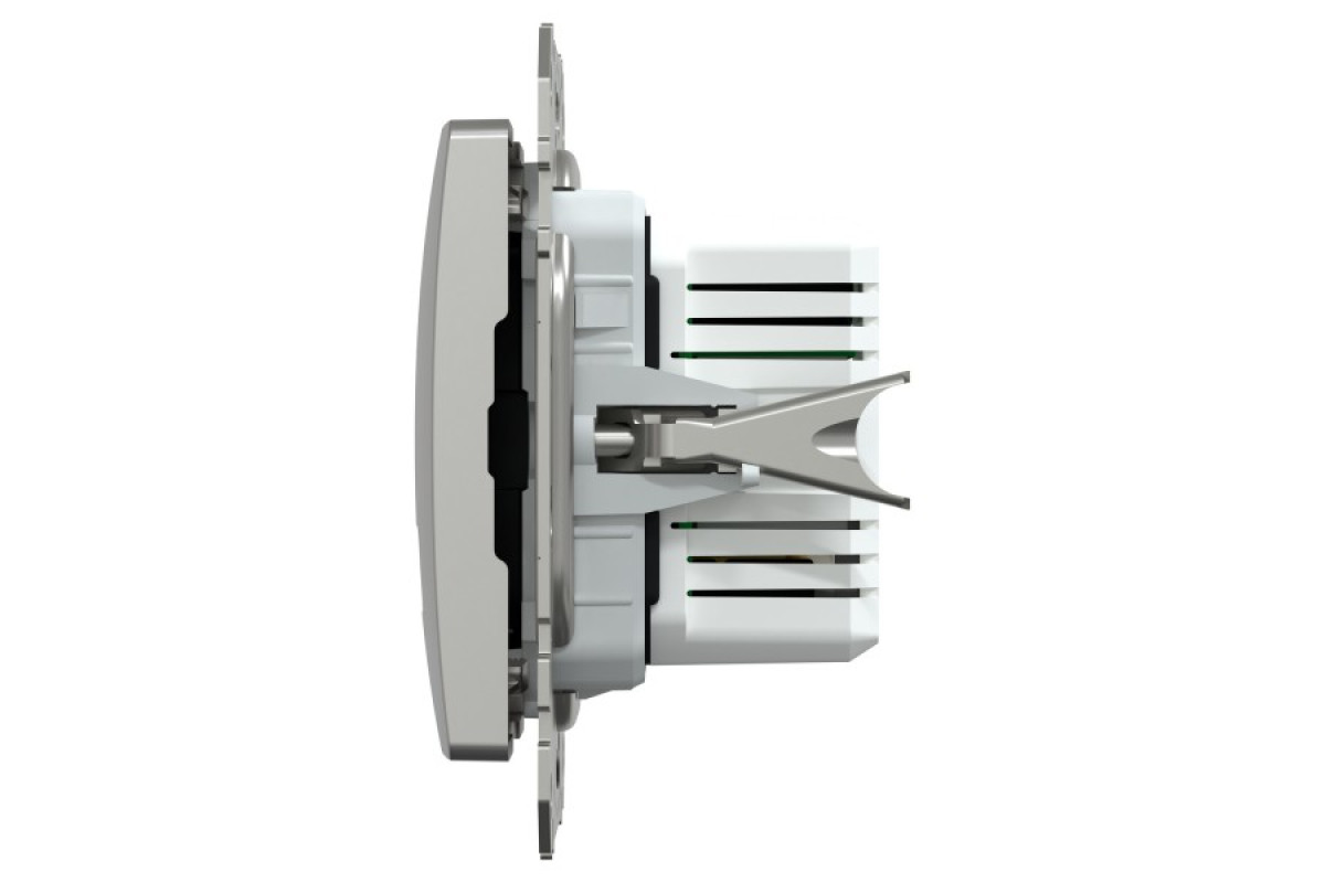 USB розетка, Sedna Design & Elements, тип A+C, 3 A, 21 Вт, алюміній (SDD113405)