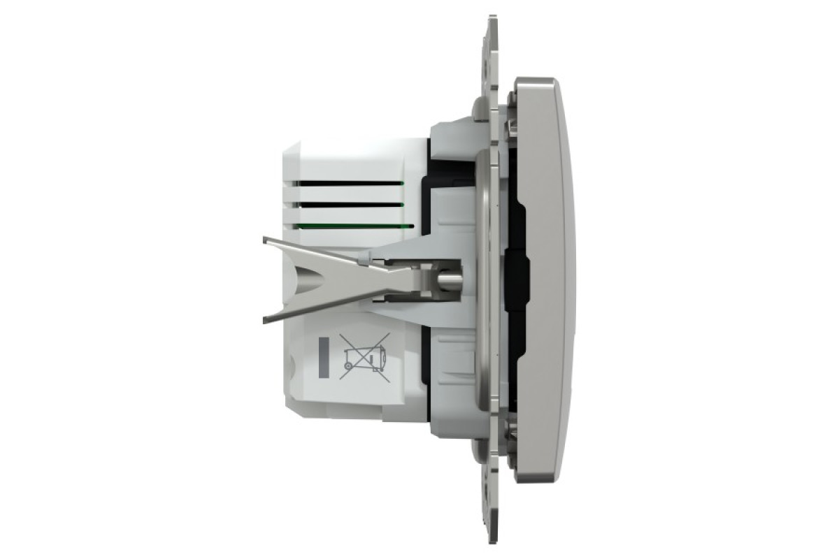 USB розетка, Sedna Design & Elements, тип A+C, 3 A, 21 Вт, алюміній (SDD113405)