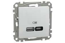 USB розетка, Sedna Design & Elements, тип A+C, 3 A, 21 Вт, білий (SDD111405)