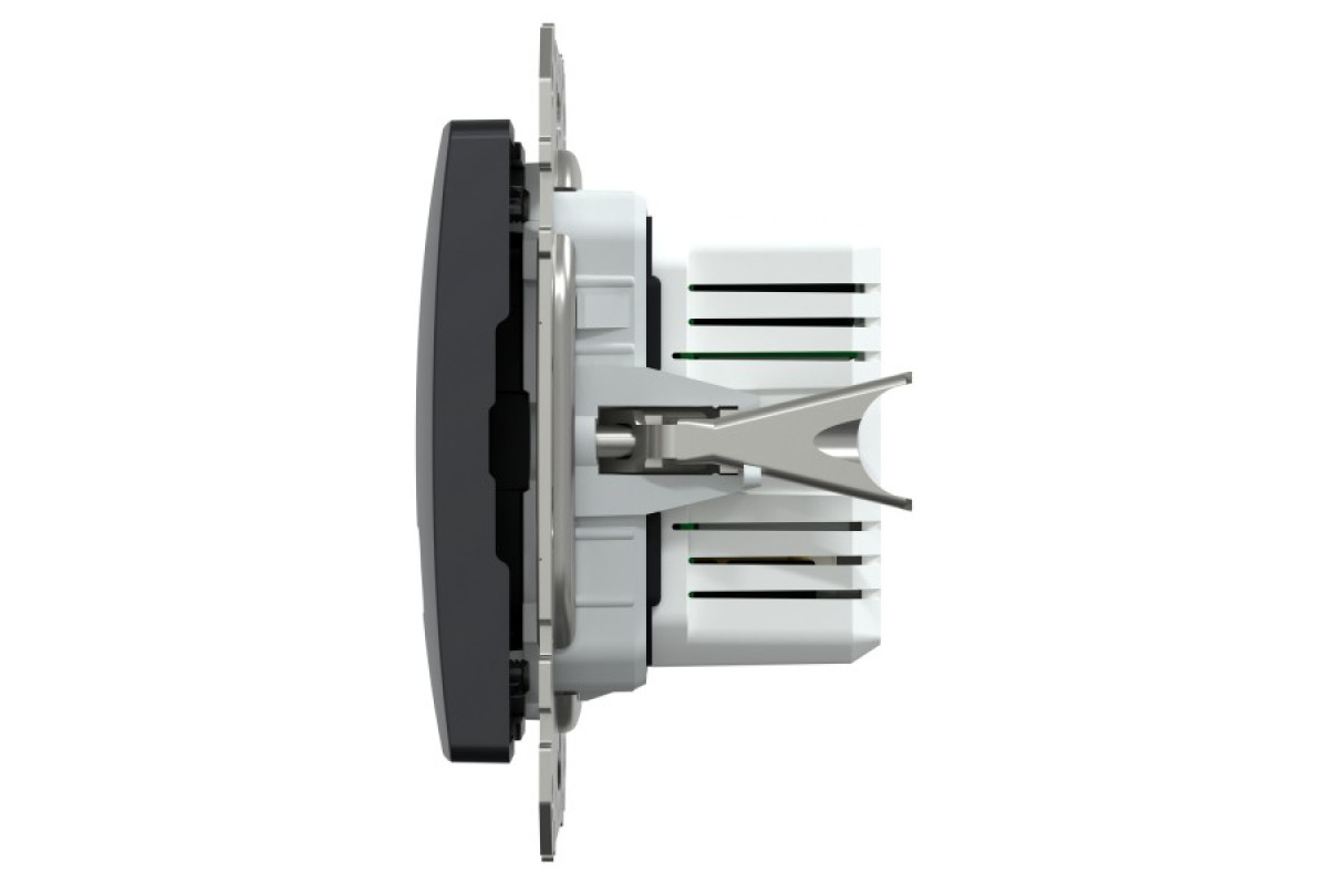 USB розетка, Sedna Design & Elements, тип A+C, 3 A, 21 Вт, чорний (SDD114405)