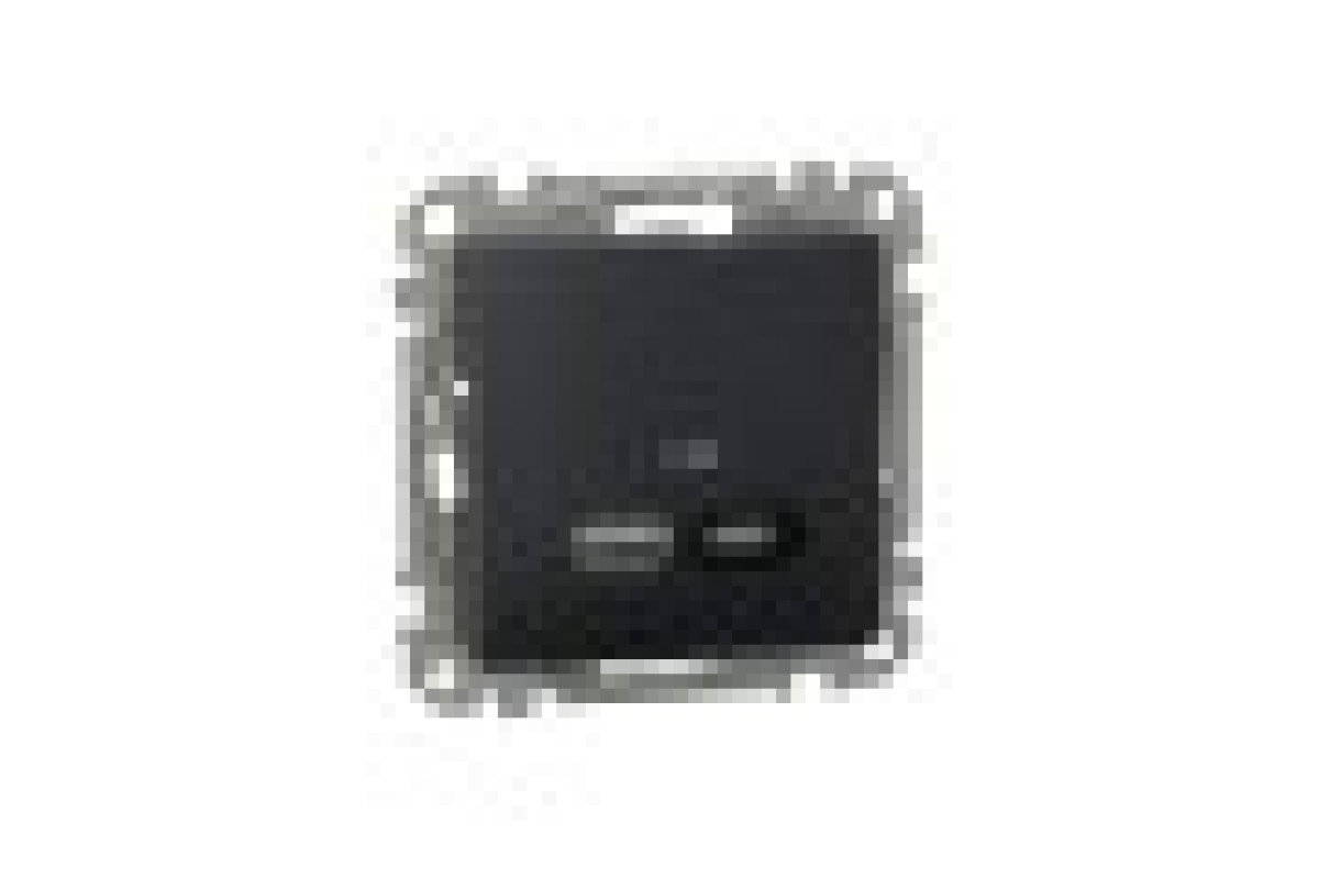 USB розетка, Sedna Design & Elements, тип A+C, 3 A, 21 Вт, чорний (SDD114405)