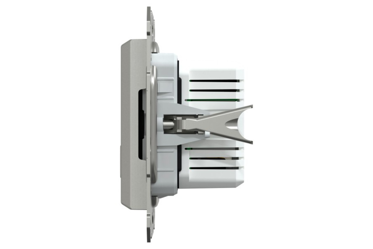 Подвійний зарядний пристрій USB, Asfora, тип A+C, 21 Вт, механізм з супортом, алюміній (EPH2700561)