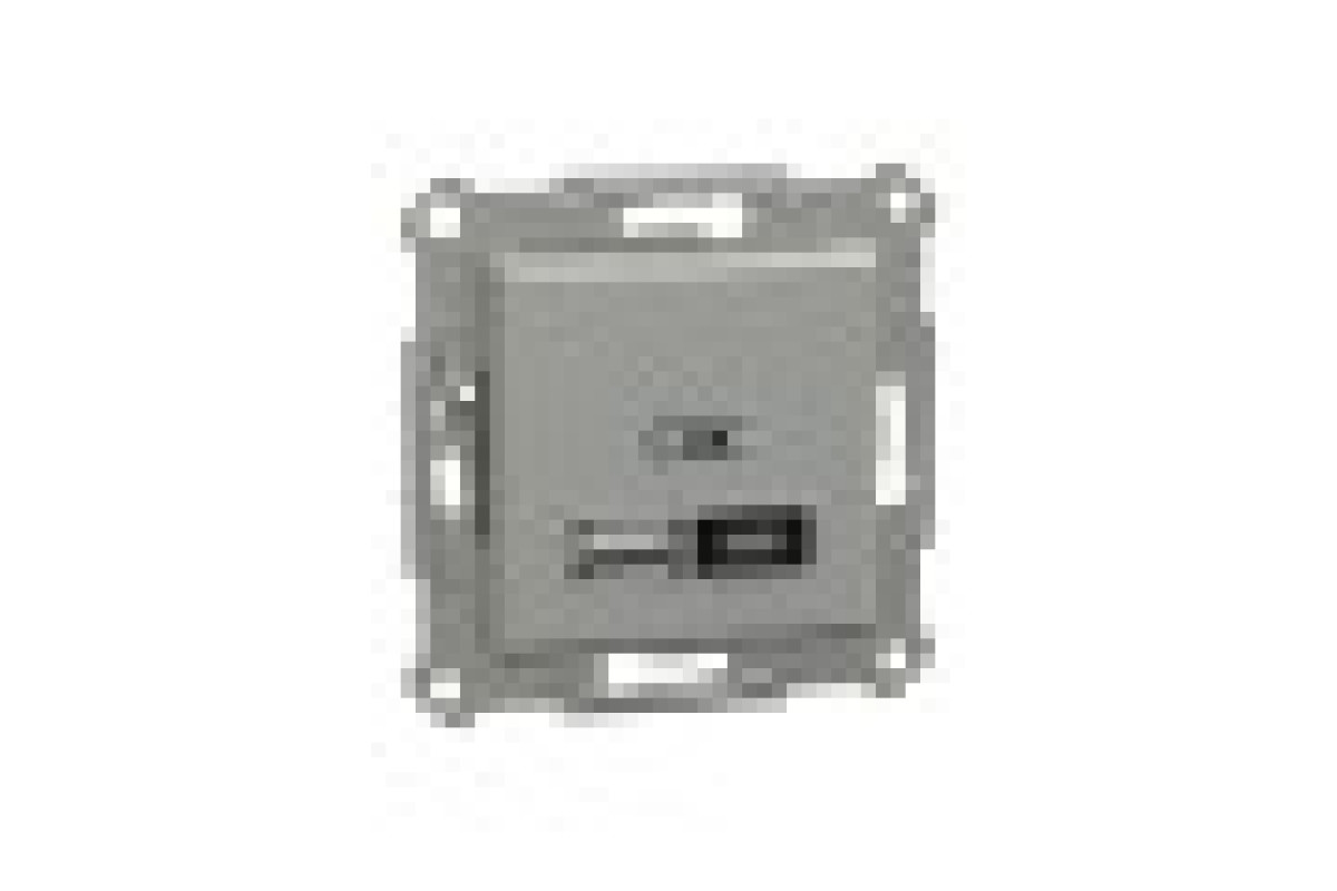 Подвійний зарядний пристрій USB, Asfora, тип A+C, 21 Вт, механізм з супортом, алюміній (EPH2700561)