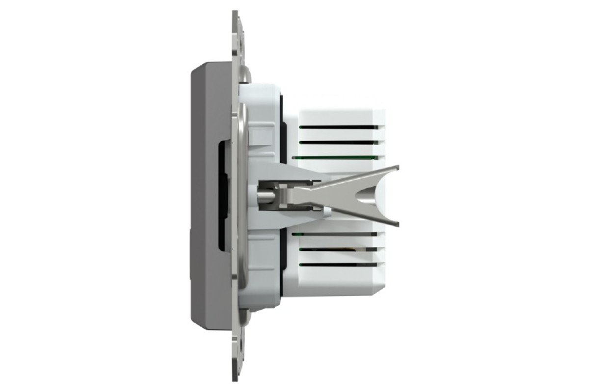 Подвійний зарядний пристрій USB, Asfora, тип A+C, 21 Вт, механізм з супортом, антрацит (EPH2700571)