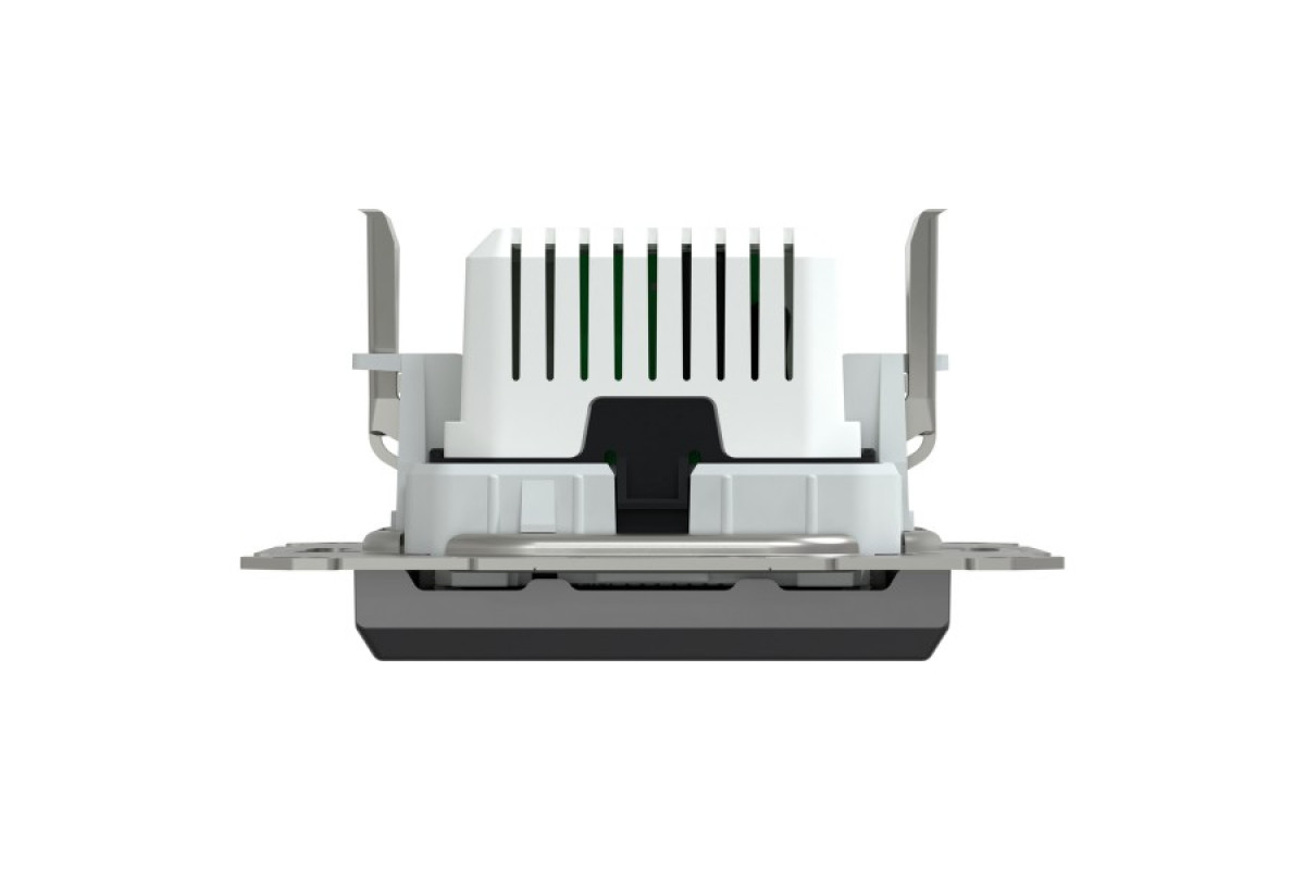 Подвійний зарядний пристрій USB, Asfora, тип A+C, 21 Вт, механізм з супортом, антрацит (EPH2700571)