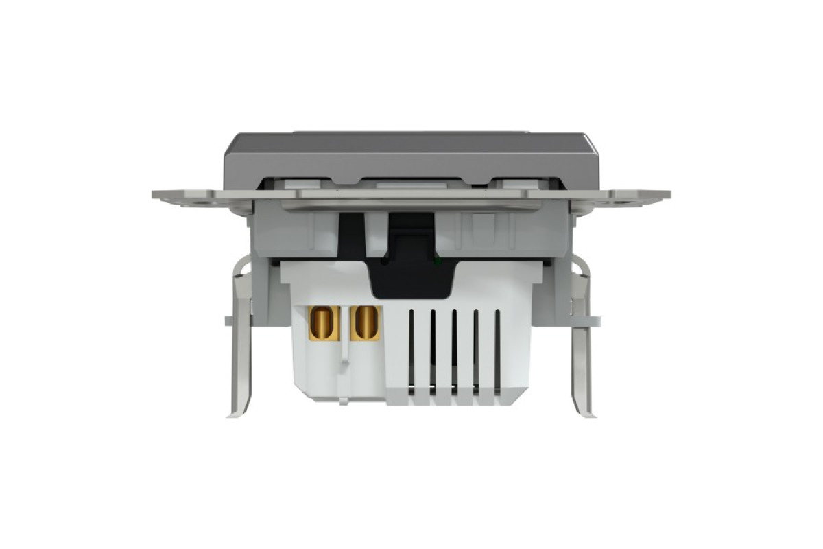 Подвійний зарядний пристрій USB, Asfora, тип A+C, 21 Вт, механізм з супортом, антрацит (EPH2700571)