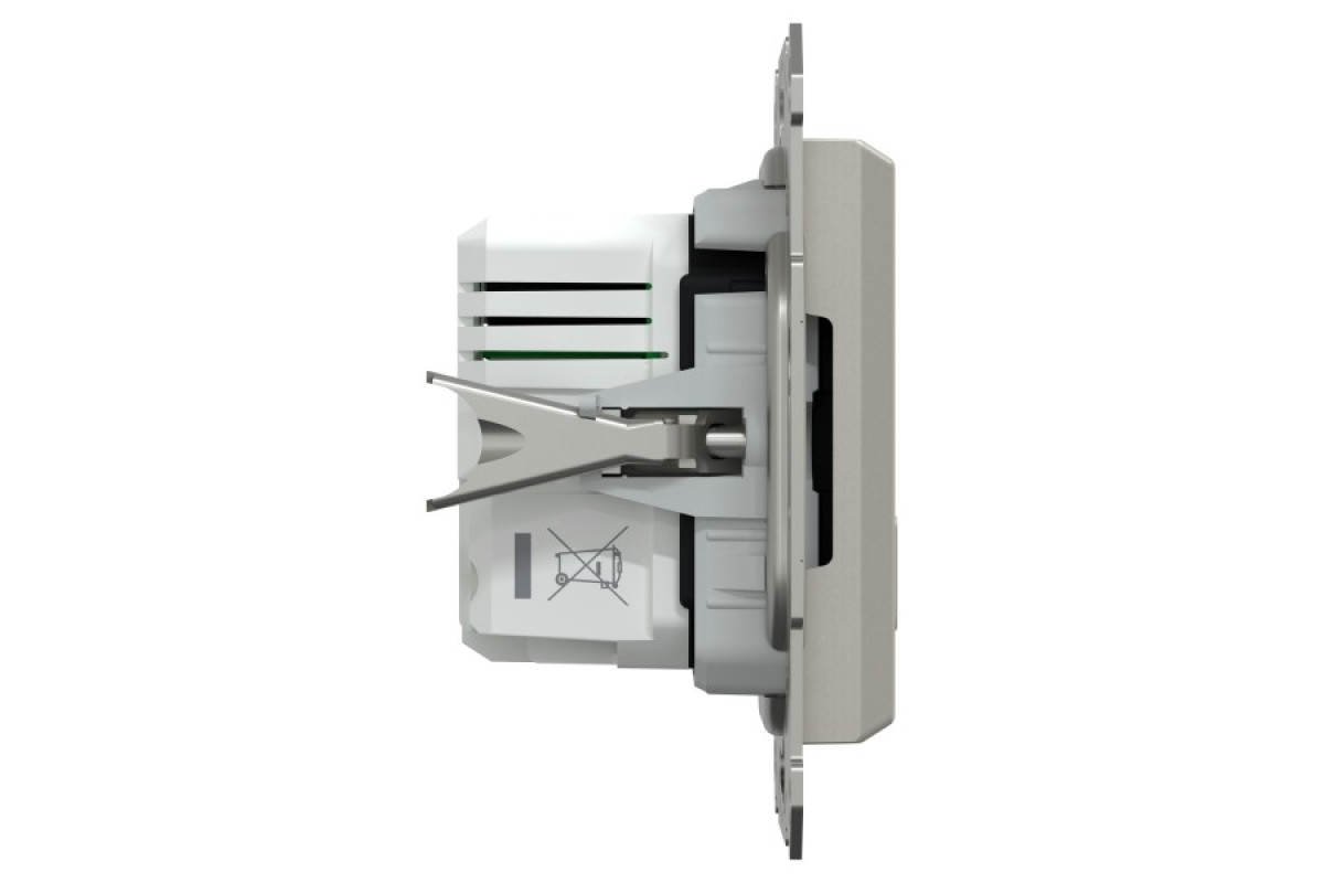 Подвійний зарядний пристрій USB, Asfora, тип A+C, 21 Вт, механізм з супортом, бронза (EPH2700569)