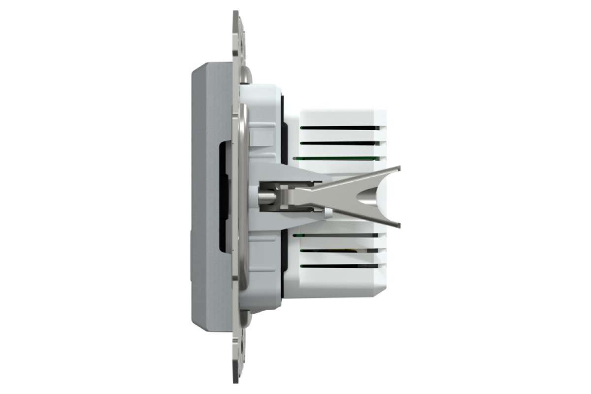 Подвійний зарядний пристрій USB, Asfora, тип A+C, 21 Вт, механізм з супортом, сталь (EPH2700562)