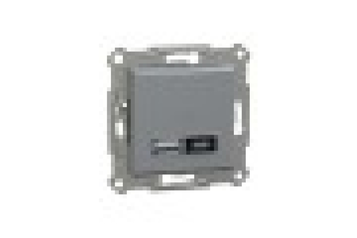 Подвійний зарядний пристрій USB, Asfora, тип A+C, 21 Вт, механізм з супортом, сталь (EPH2700562)