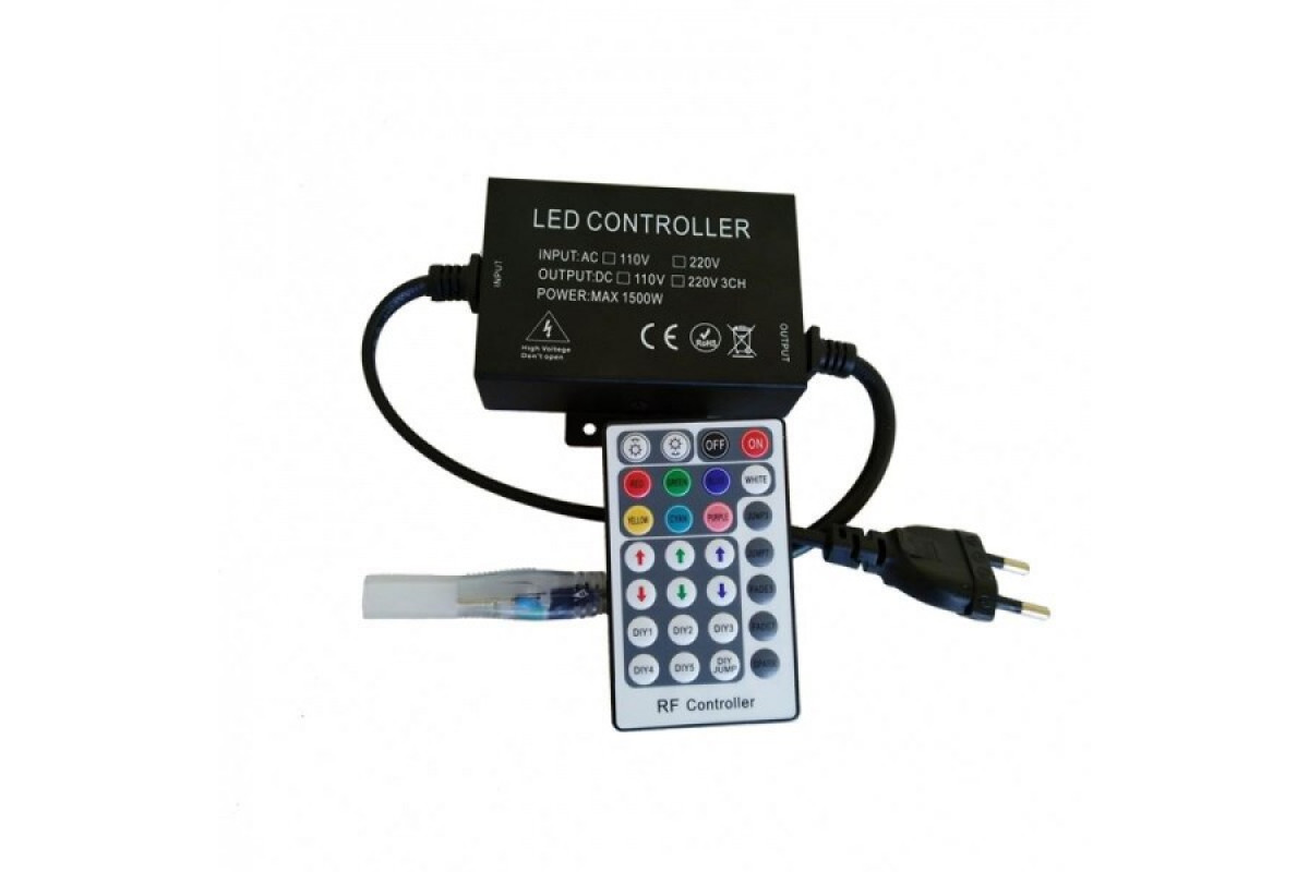 Контролер 220V NEON RGB 10х20 - AC-2 (1500W; RF; 28K) (402031)