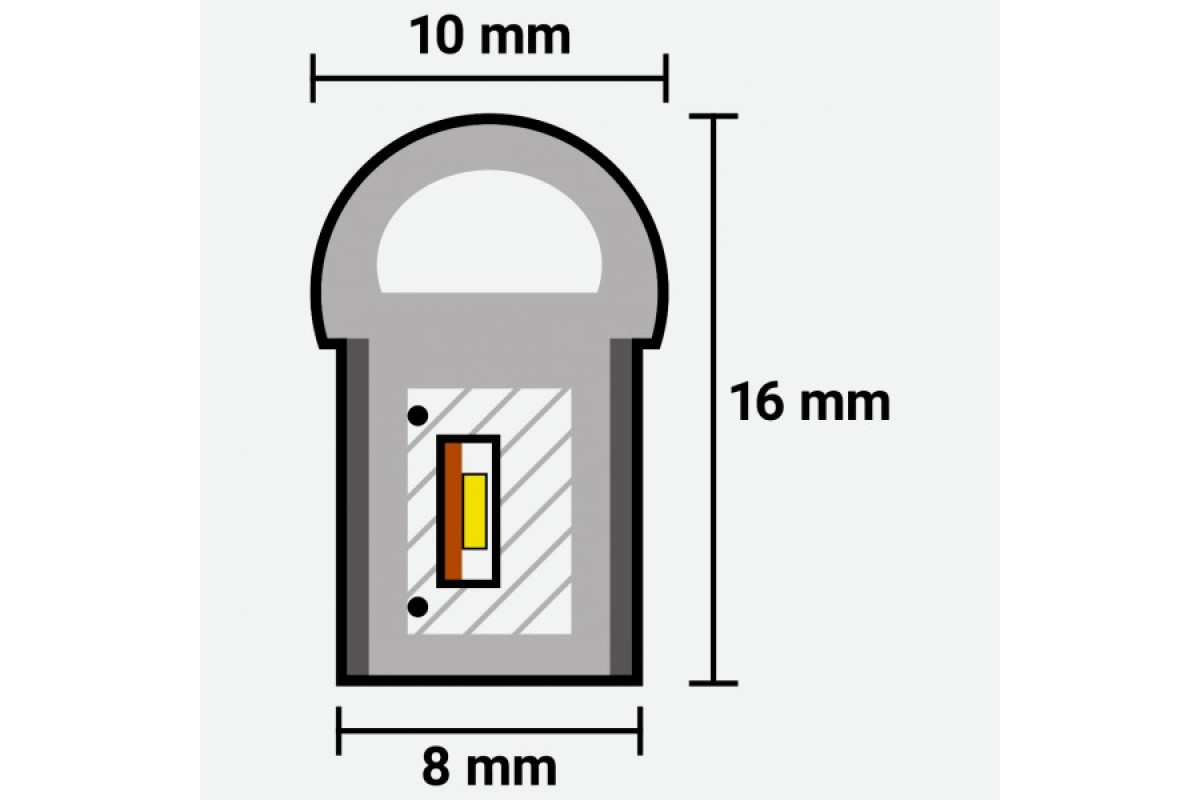 Світлодіодний неон PROLUM™ 8x16, IP68, 12V, Series "SF", Рожевий, PRO (120019)