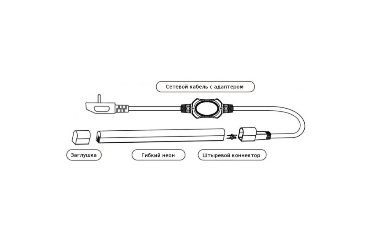 Світлодіодний неон PROLUM™ 8x16, IP68, 220V, Series "GL", Червоний, PRO (160008)
