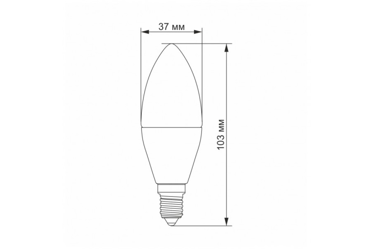 LED лампа VIDEX C37e 7W E14 4100K (VL-C37e-07144)