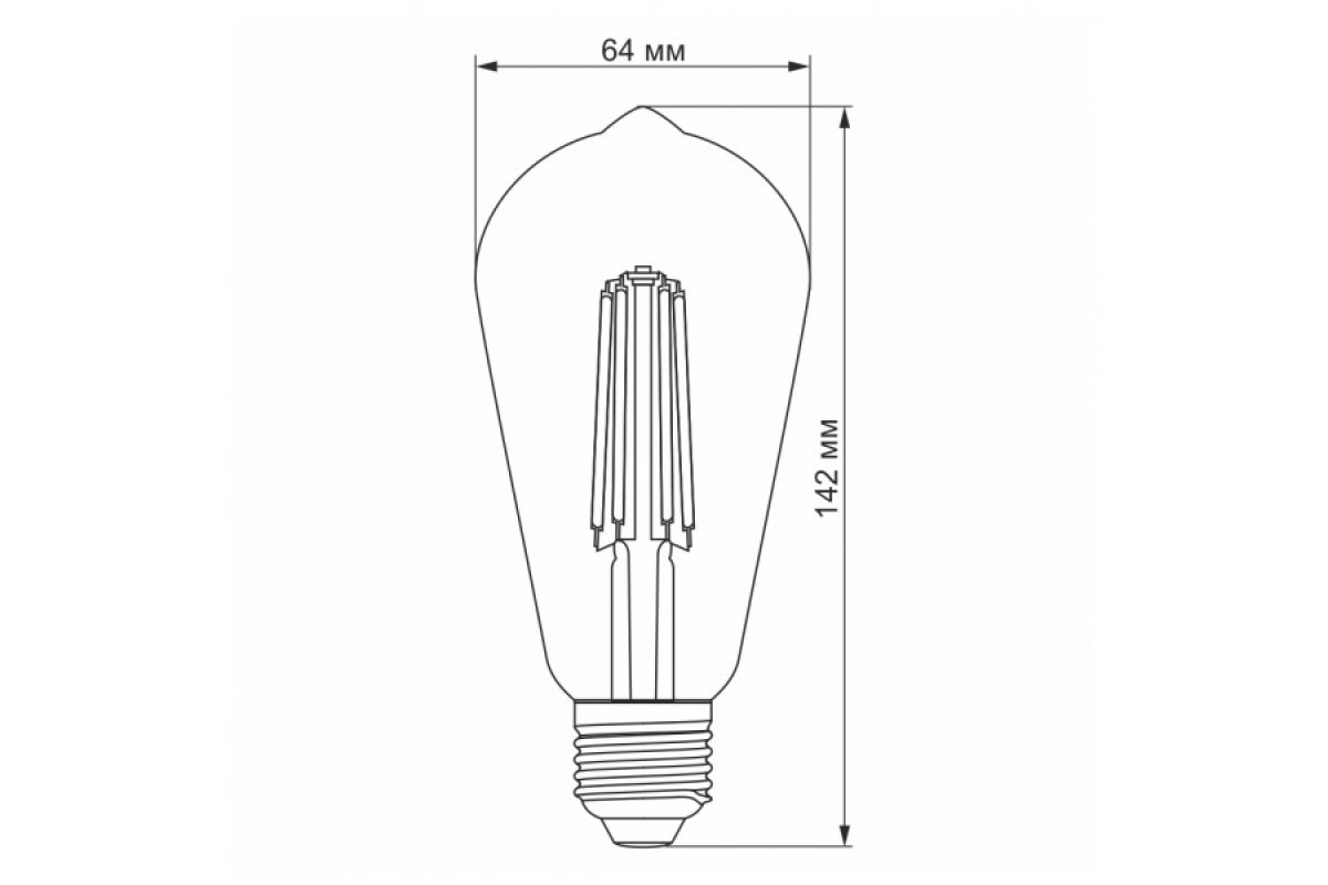 LED лампа VIDEX Filament ST64FAD 6W E27 2200K дімерна бронза (VL-ST64FAD-06272)
